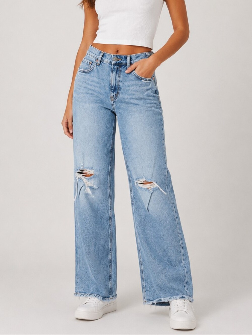 💙 GAP Light Blue Distressed Flare Jeans